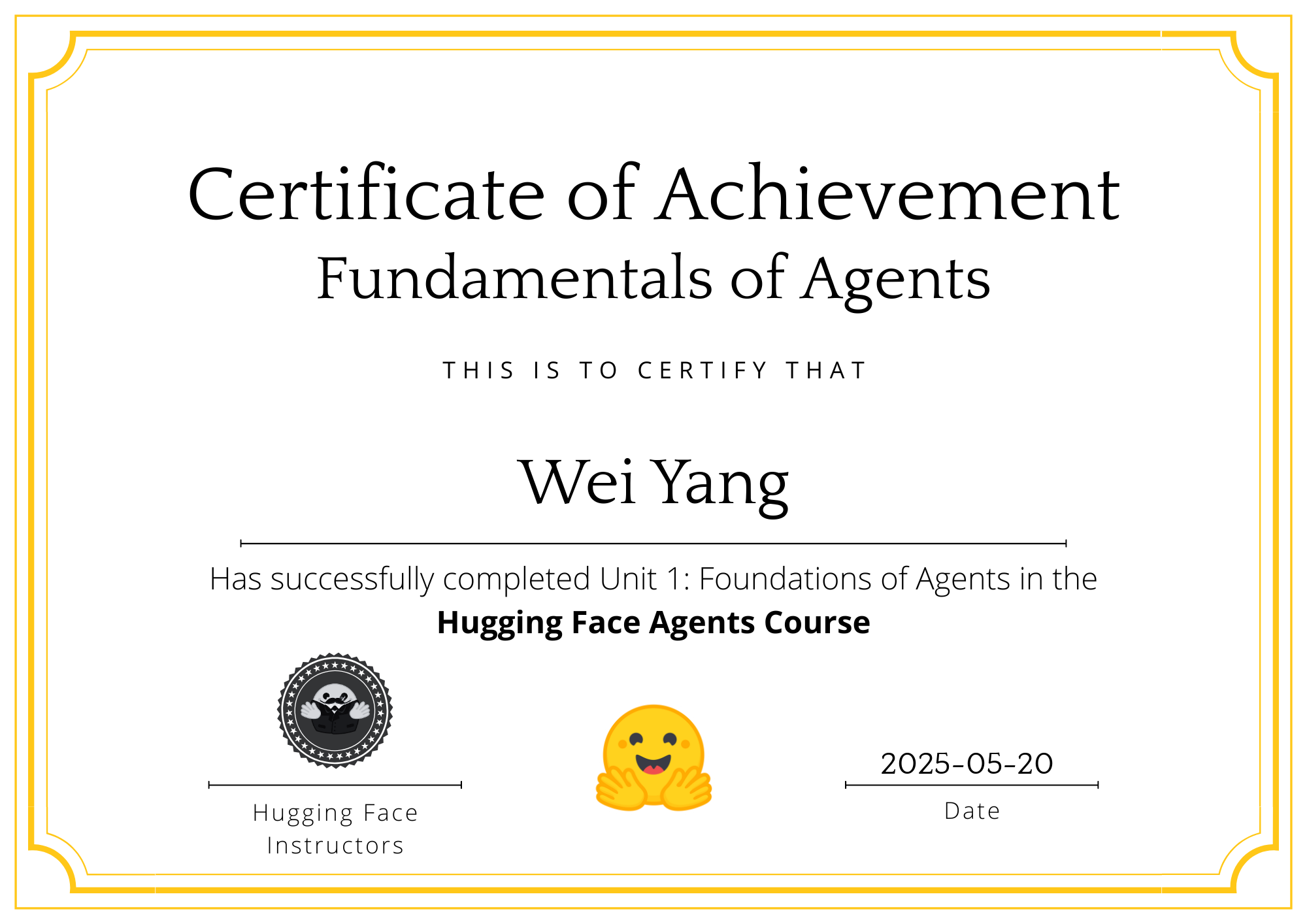 Fundamentals of Agents certificate